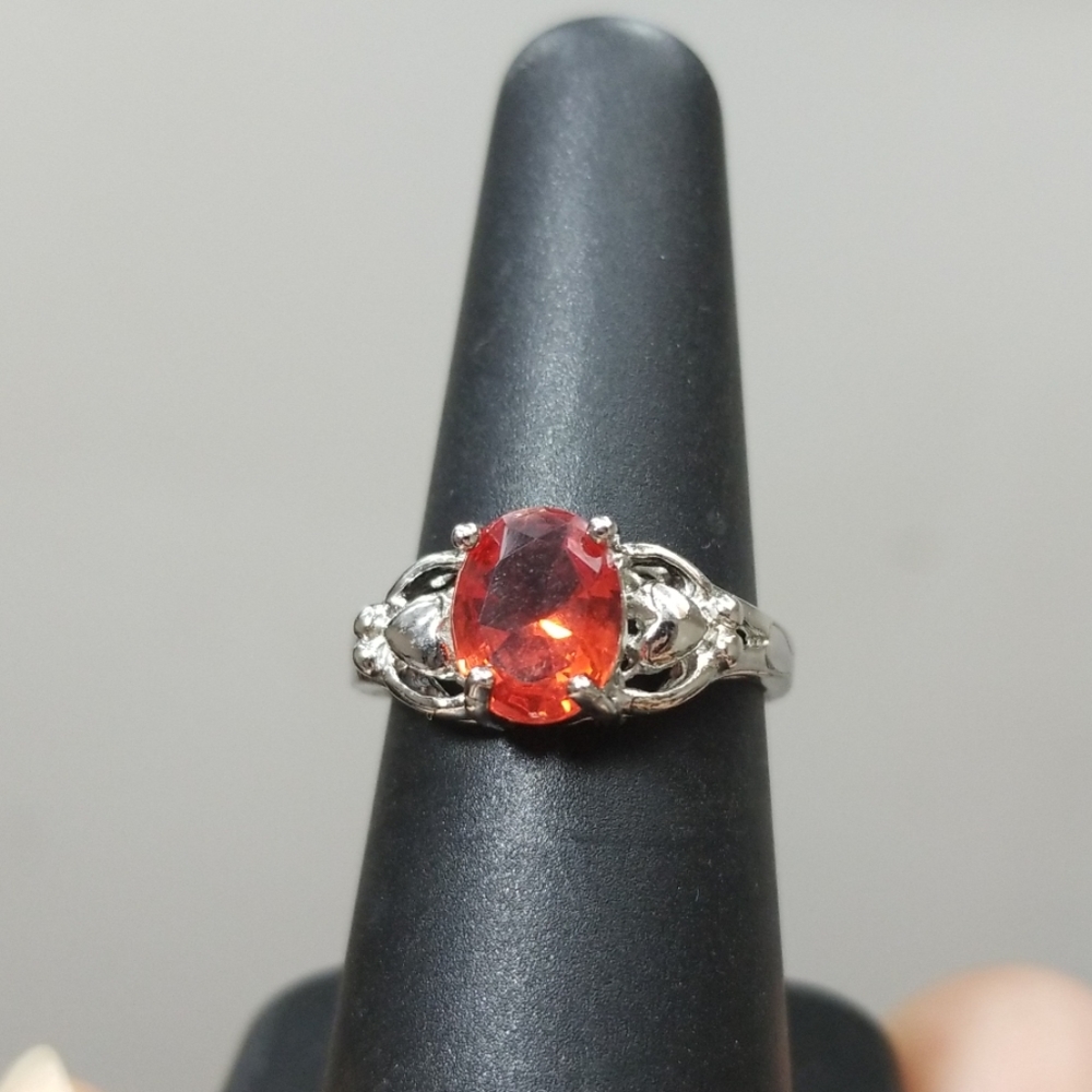 🧨 Ruby July birthstone ring size 7 925 stamped